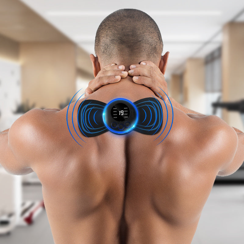 Mini EMS Neck and Shoulder Massager – Portable Cervical Massage Patch with 8 Modes & 19 Intensity Levels
