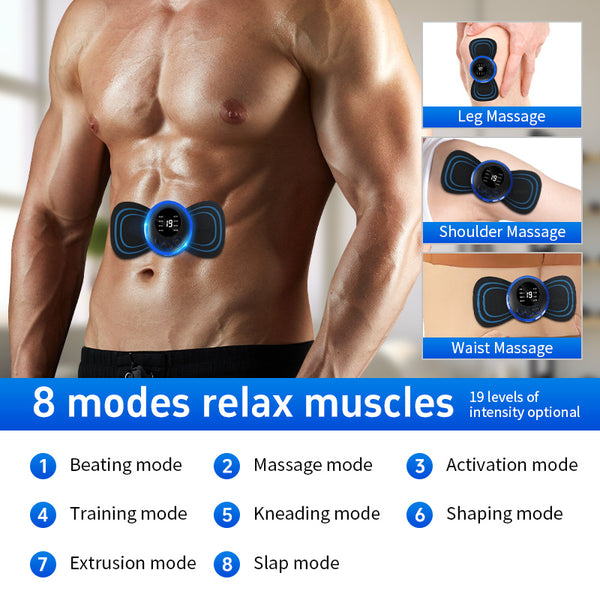 Mini EMS Neck and Shoulder Massager – Portable Cervical Massage Patch with 8 Modes & 19 Intensity Levels