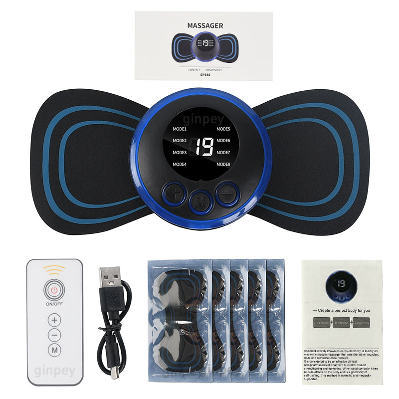Mini EMS Neck and Shoulder Massager – Portable Cervical Massage Patch with 8 Modes & 19 Intensity Levels