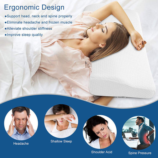 Orthopedic Memory Foam Cervical Pillow – Butterfly Shaped Neck Support for Better Sleep & Spinal Alignment