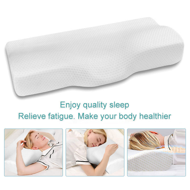 Orthopedic Memory Foam Cervical Pillow – Butterfly Shaped Neck Support for Better Sleep & Spinal Alignment